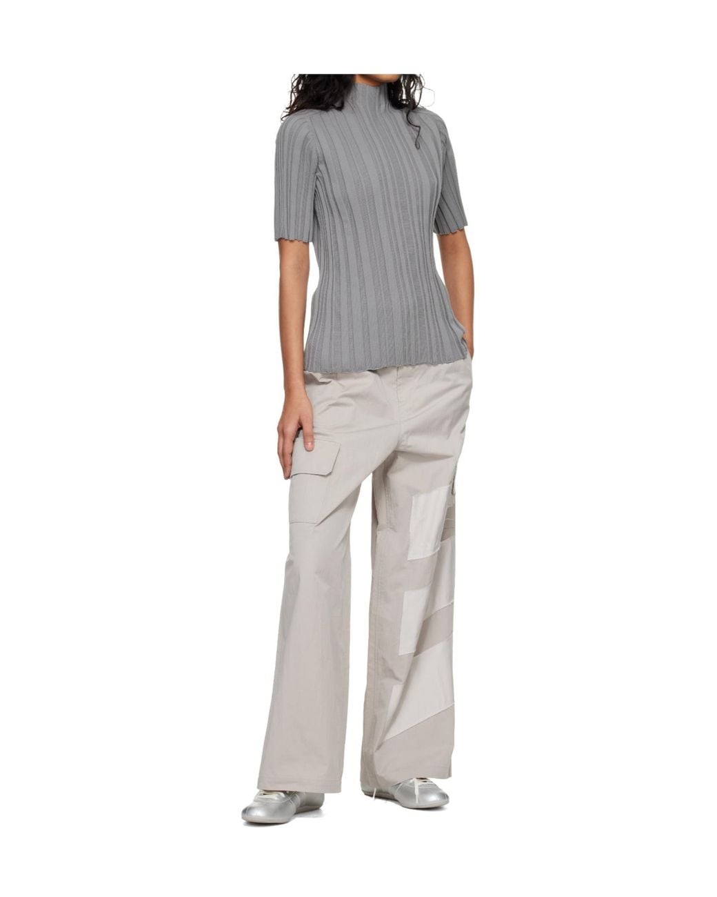 Y-3 Gray Wide Belt Loop Cargo Casual Pants