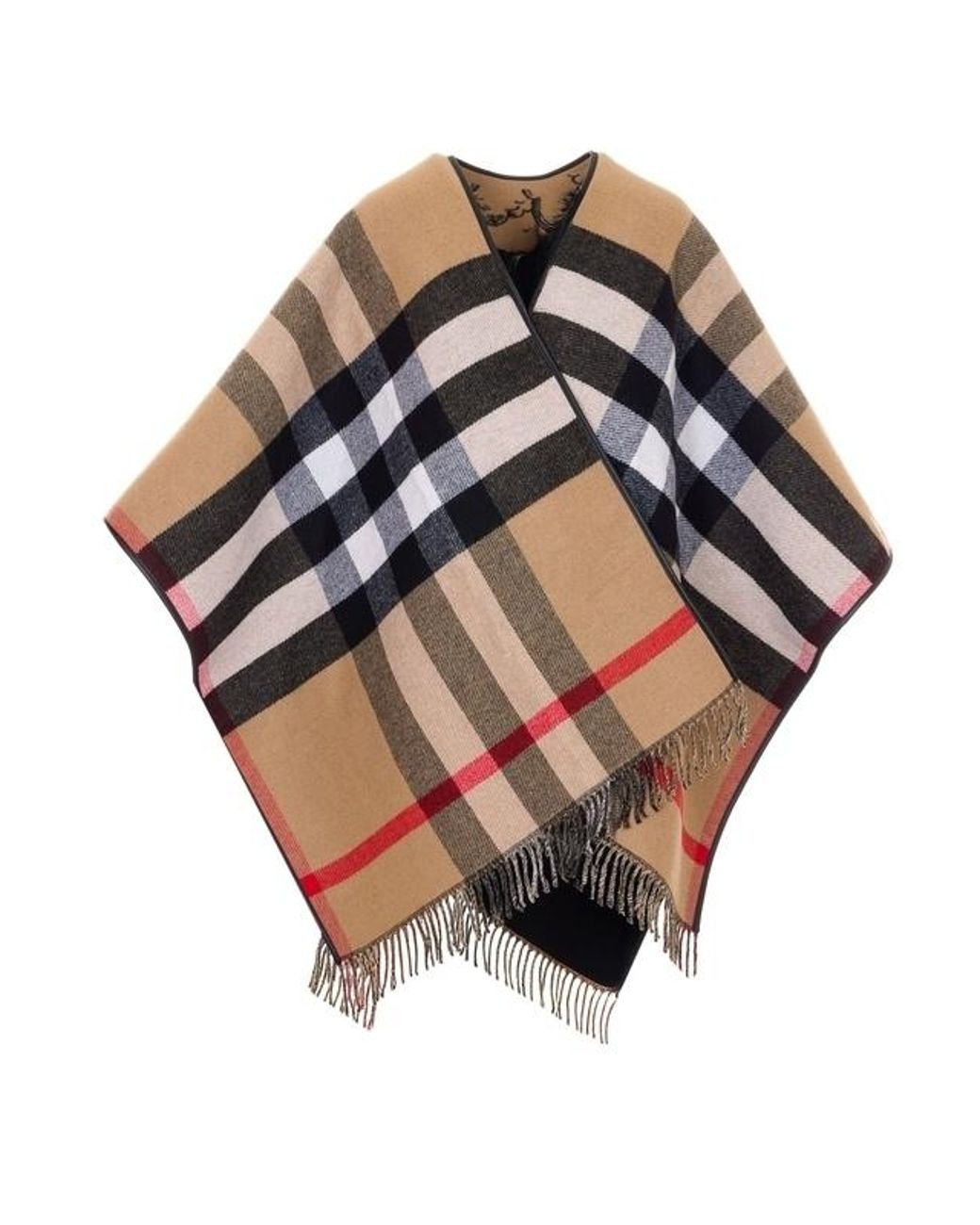 Burberry Multicolor Equestrian Knight Fringed-Edge Cape