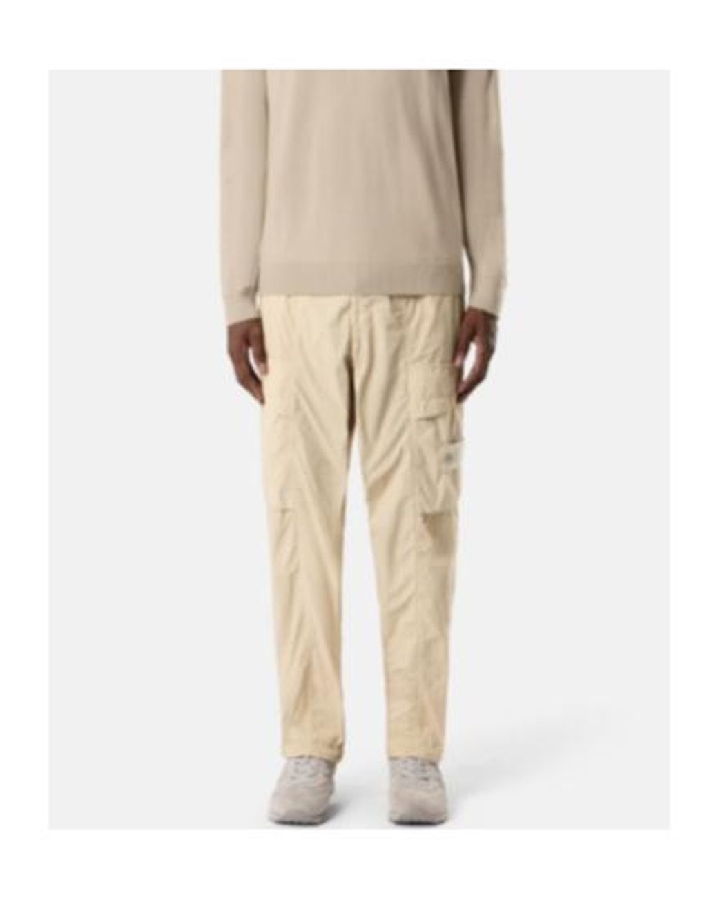 Stone Island Natural Loose-Fit Cargo Trousers With Snap Pockets for men