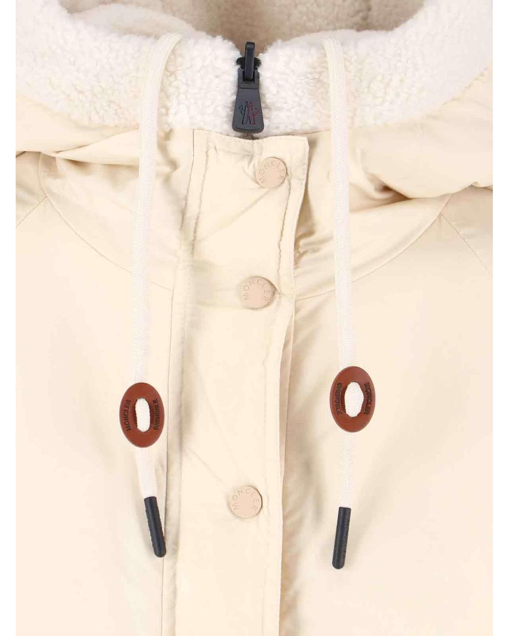Moncler Natural Grenoble Zip-Up Drawstring Jacket