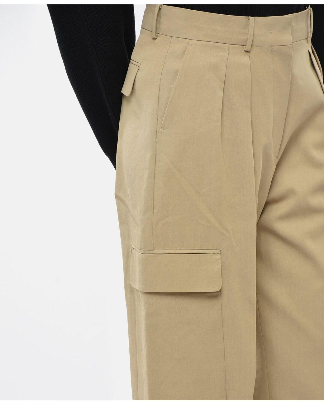 Max Mara Natural Jacopo Double-Pleated Cargo Trousers