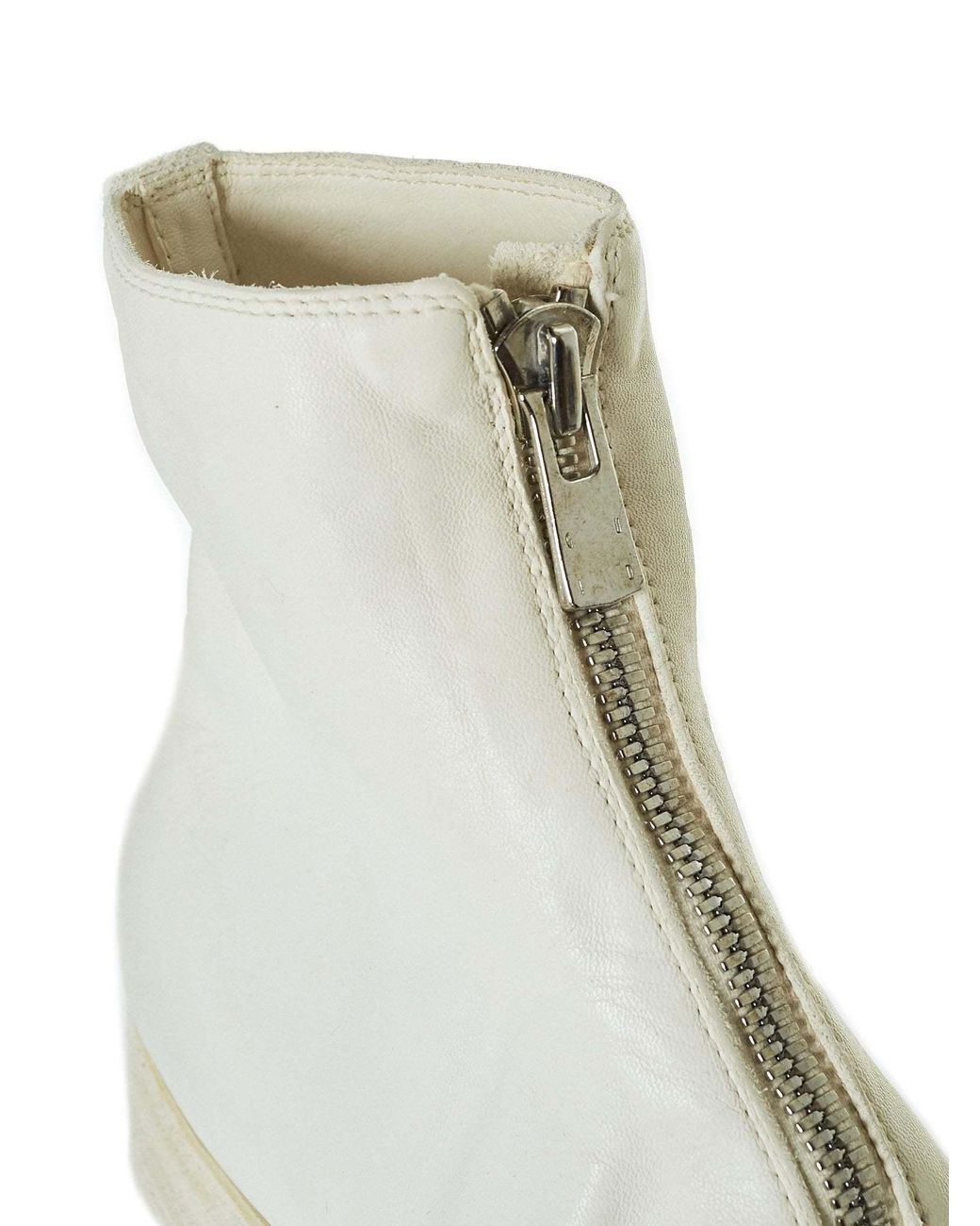 Guidi Natural Logo Zip Ankle Boots