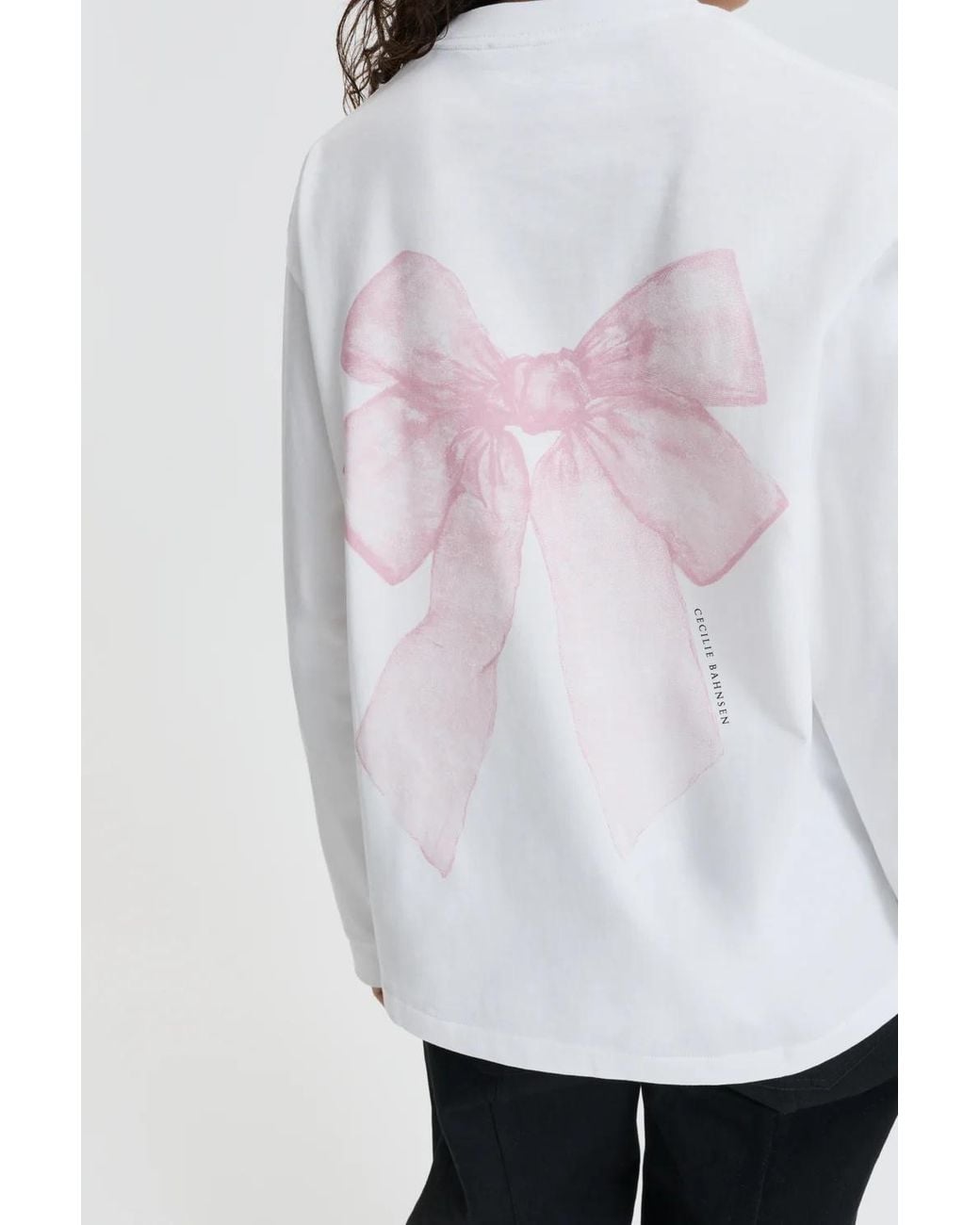 CECILIE BAHNSEN White Cblily Bow Printed T-Shirt