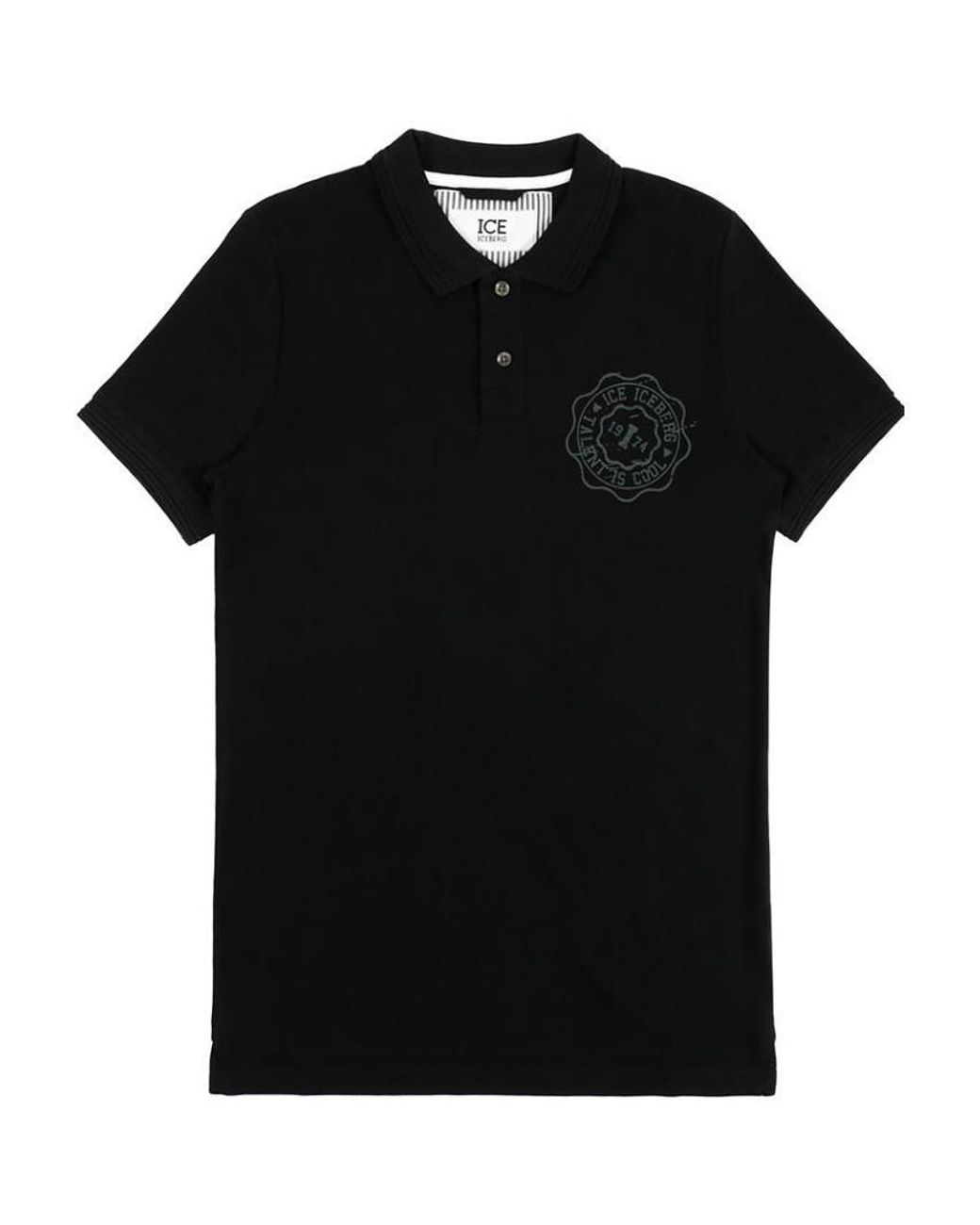 Iceberg Black Logo Polo Shirt for men