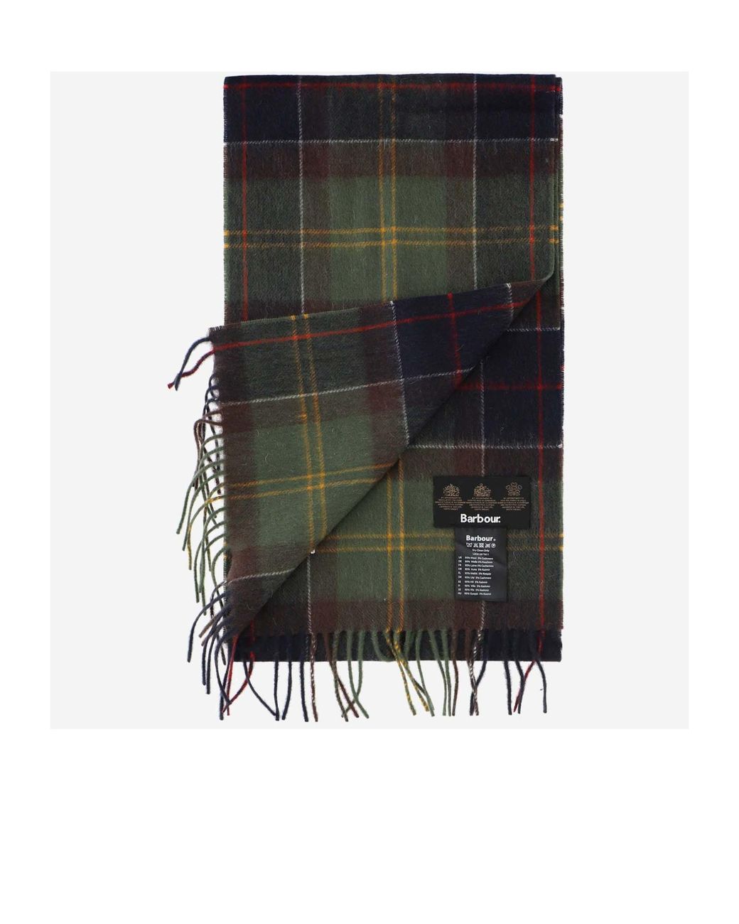 Barbour Black Tartan Printed Scarf for men