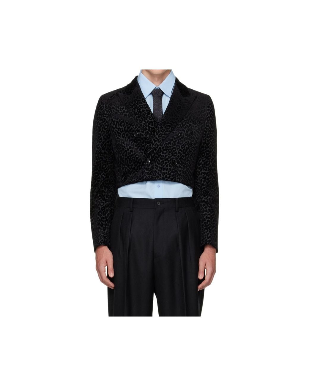 Comme des Garçons Black Double-Breasted Coat for men
