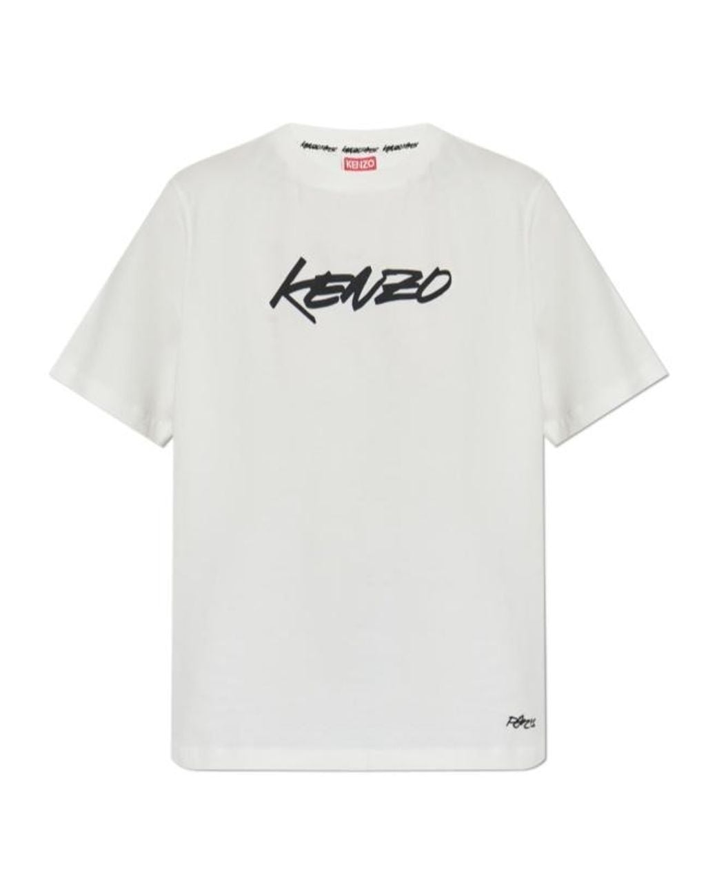 KENZO White Logo Printed Crewneck T-Shirt