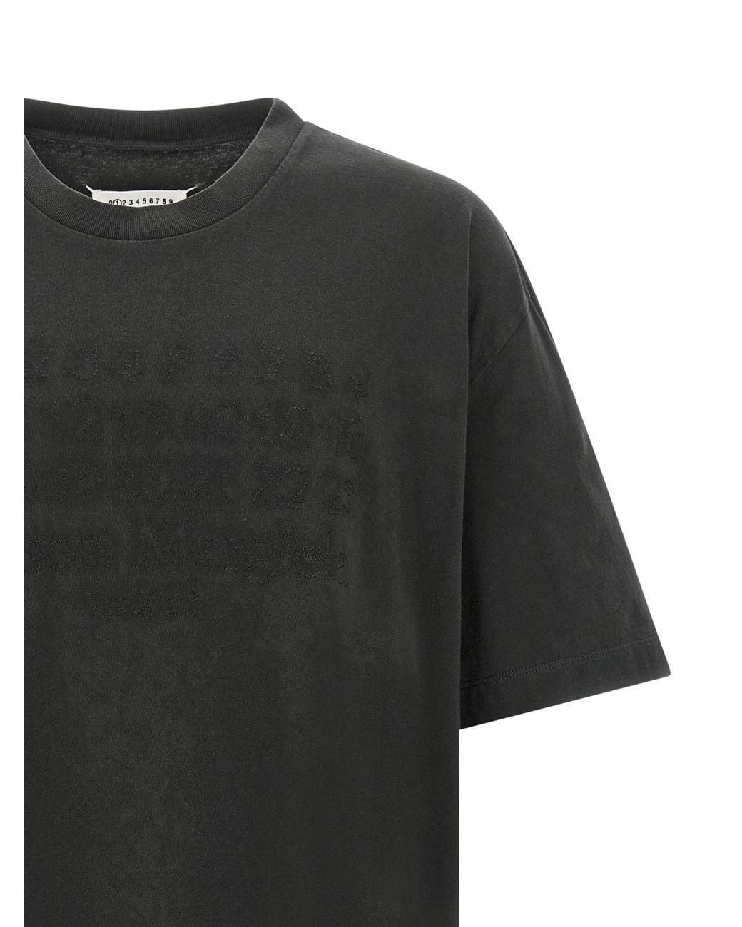 Maison Margiela Black Numbers-Motif Crewneck T-Shirt for men