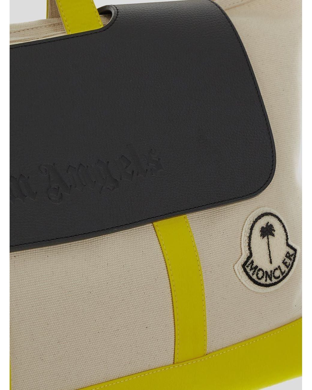 Moncler Yellow X Palm Angels Logo Logo Handbag for men