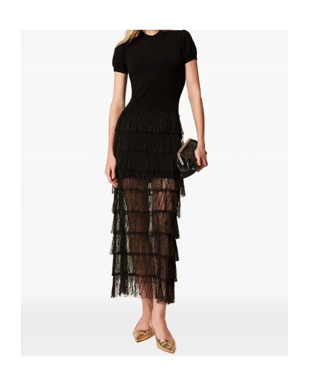 Twinset Black Long Knit Dress