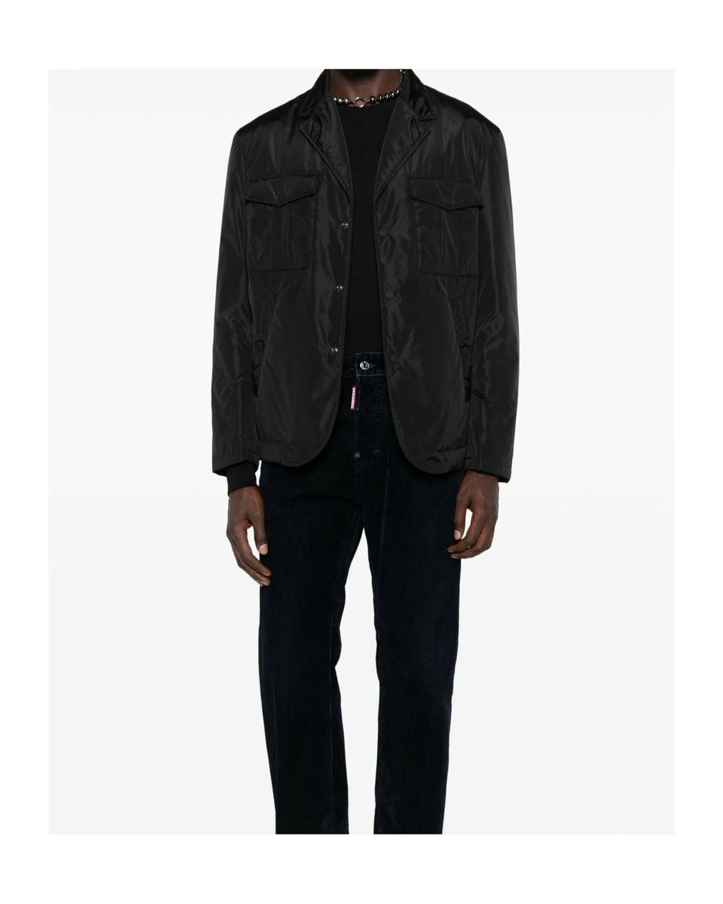 DSquared² Black Flap-Pocket Buttoned Jacket for men