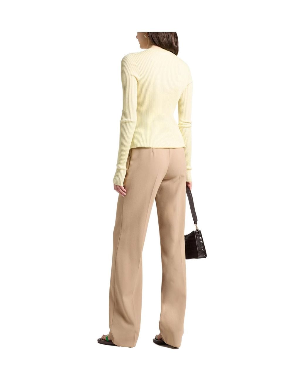 Max Mara Natural Solid-Colored Straight-Leg Pants