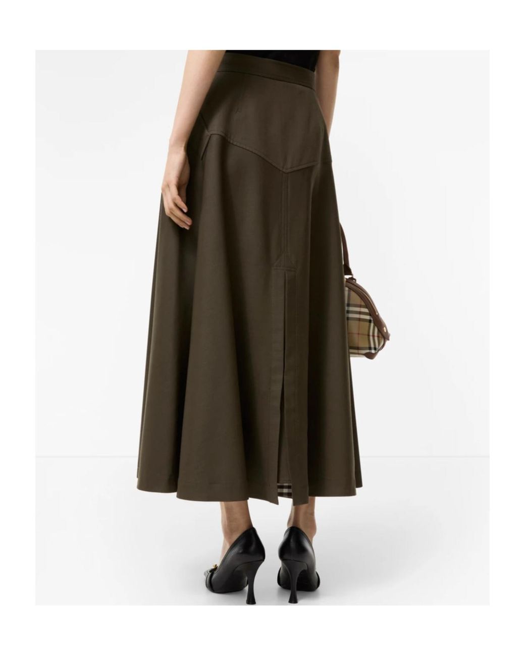 Burberry Green Belina Belted Maxi Skirt