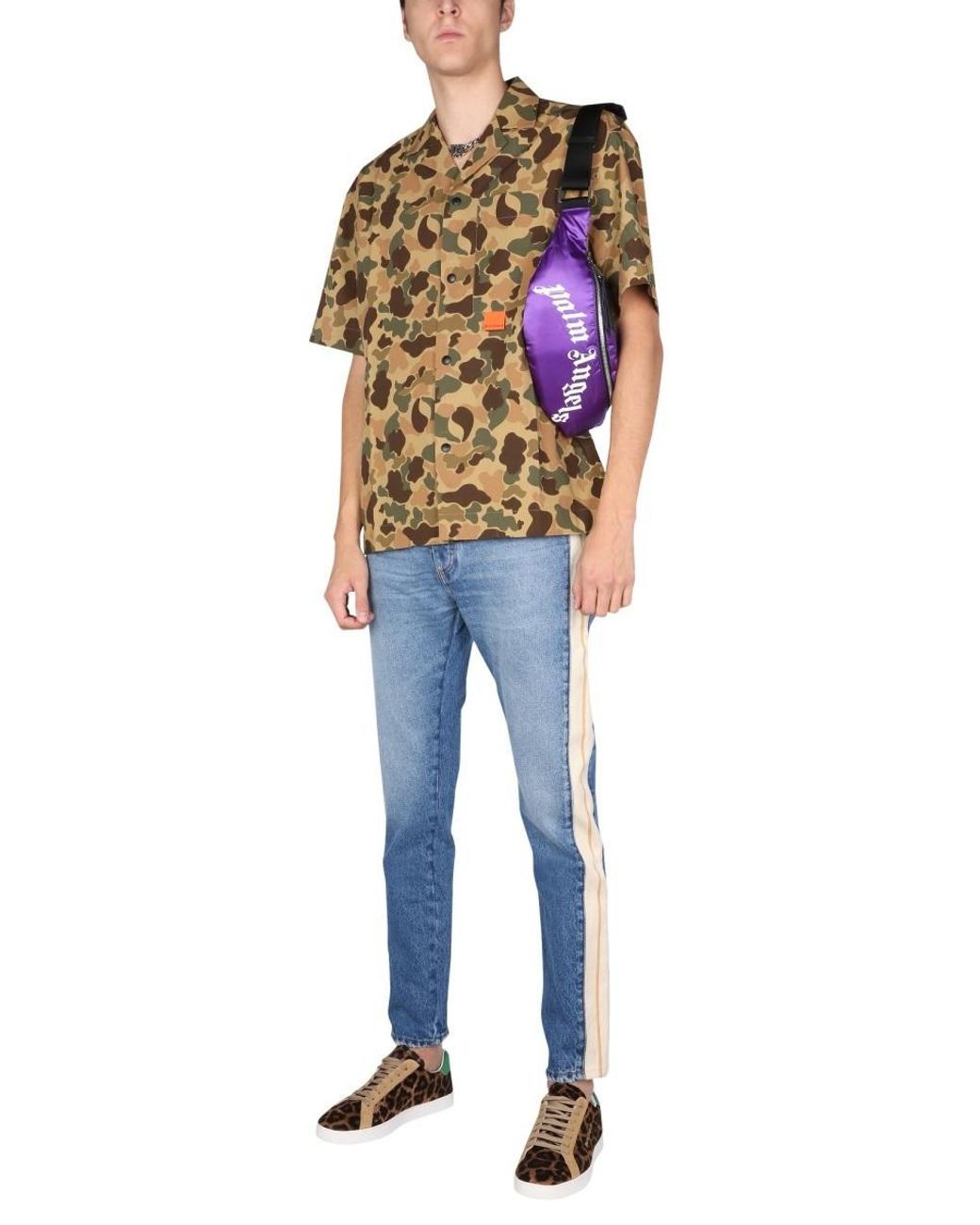 Palm Angels Multicolor "camo Bowling" Shirt for men