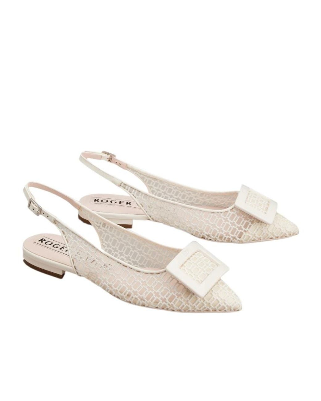 Roger Vivier Natural Pointed-Toe Ballet Flats