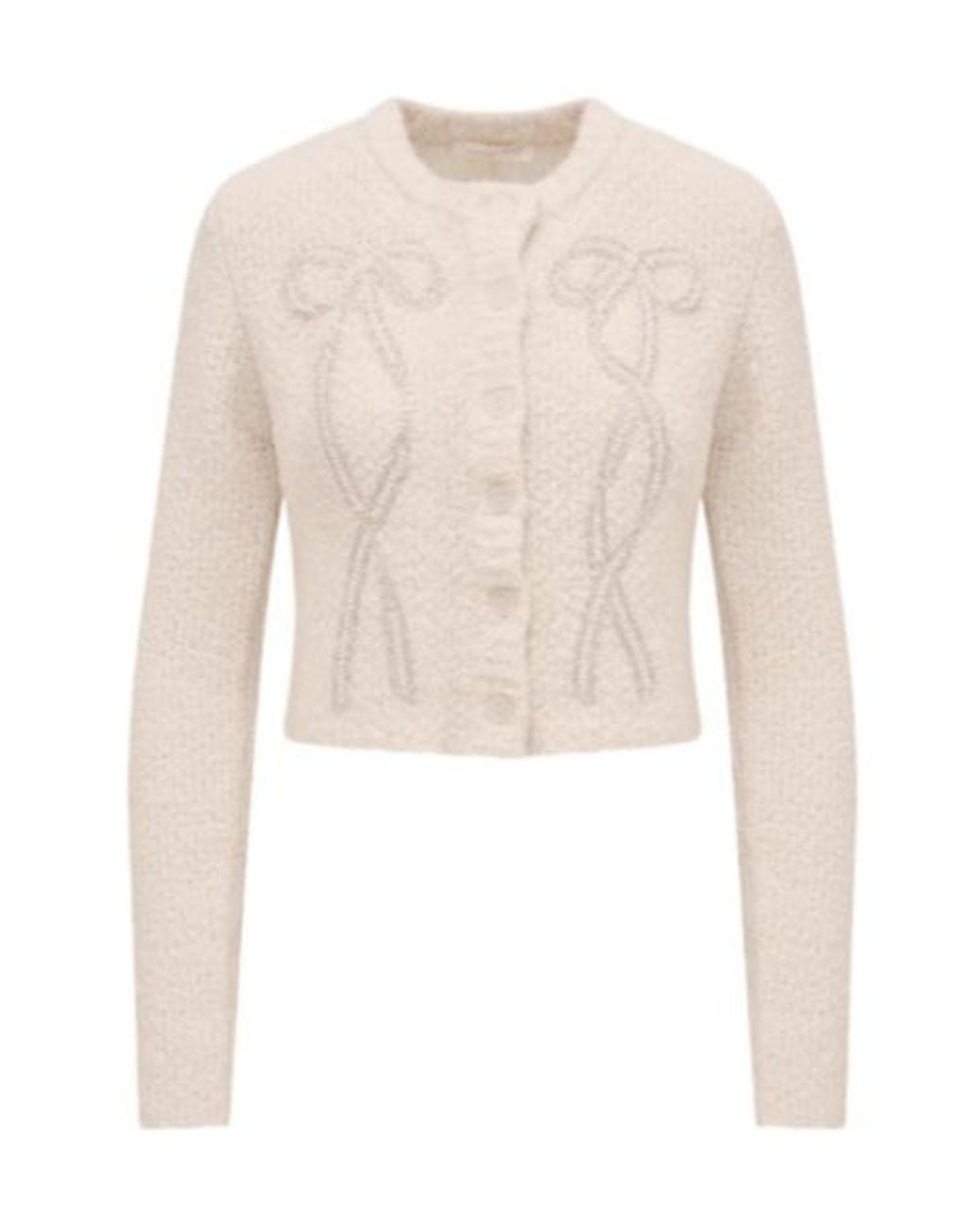 LoveShackFancy White Leocadia Embellished Cardigan
