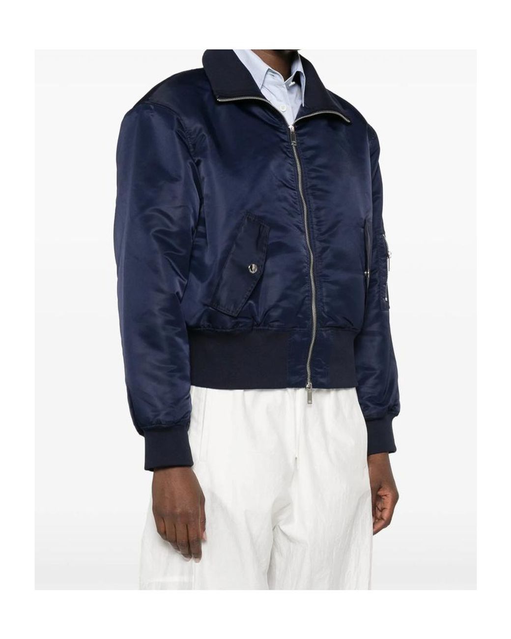 Frankie Shop Blue Long-Sleeve Casual Jacket