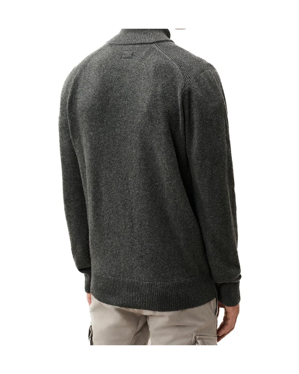 C P Company Gray Lambswool Lens Zipped Sweater for men