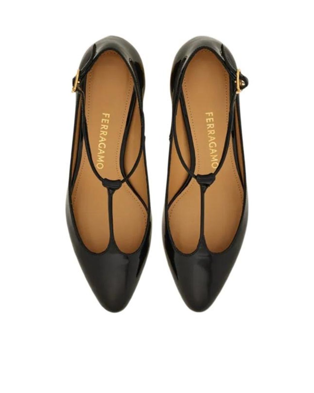 Ferragamo Brown Spherical Heel T-Strap Pump