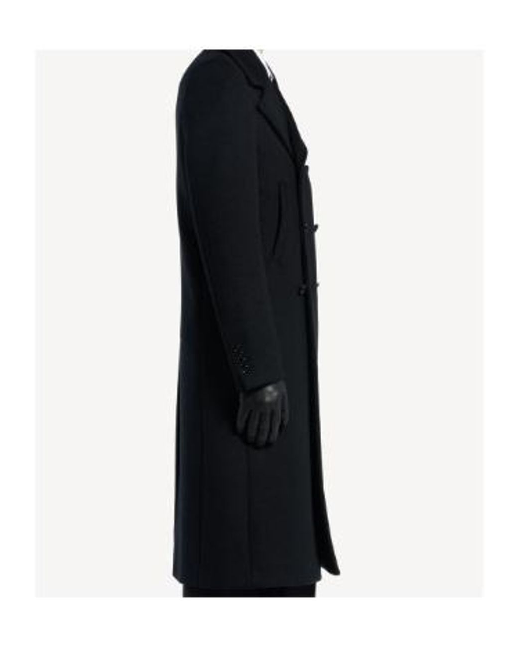 Balenciaga Black Double-Breasted Long Coat for men