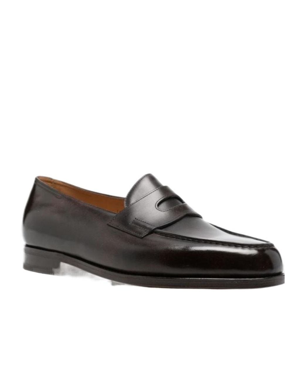 John Lobb Black Round-Toe Loafers for men