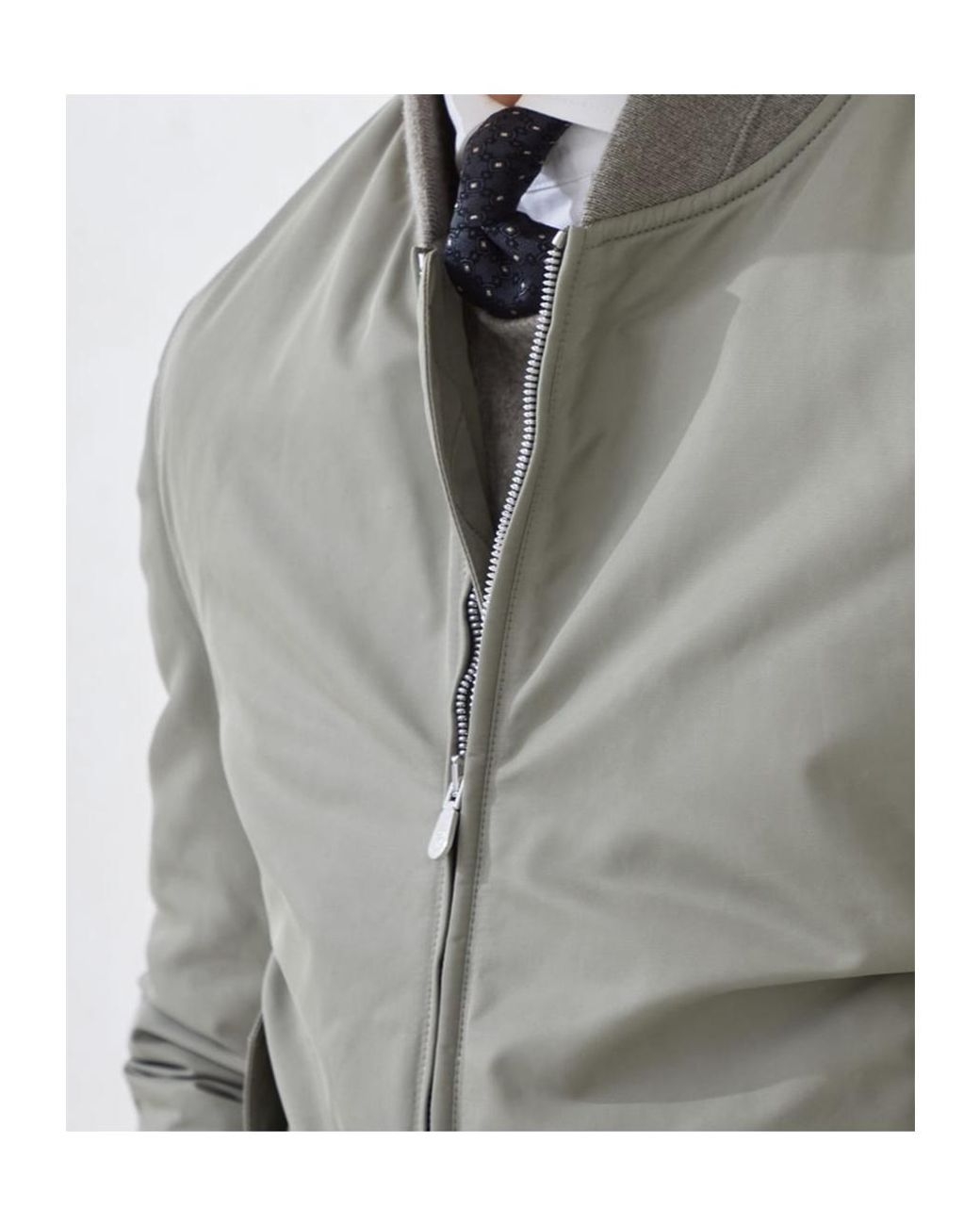 Brunello Cucinelli Gray Zip-Fastening Bomber Jacket for men