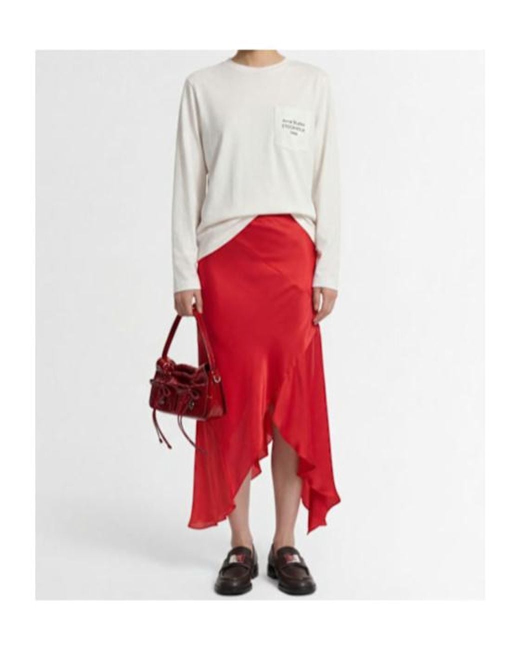Acne White Edden /S Organic Cotton Blend T-Shirt