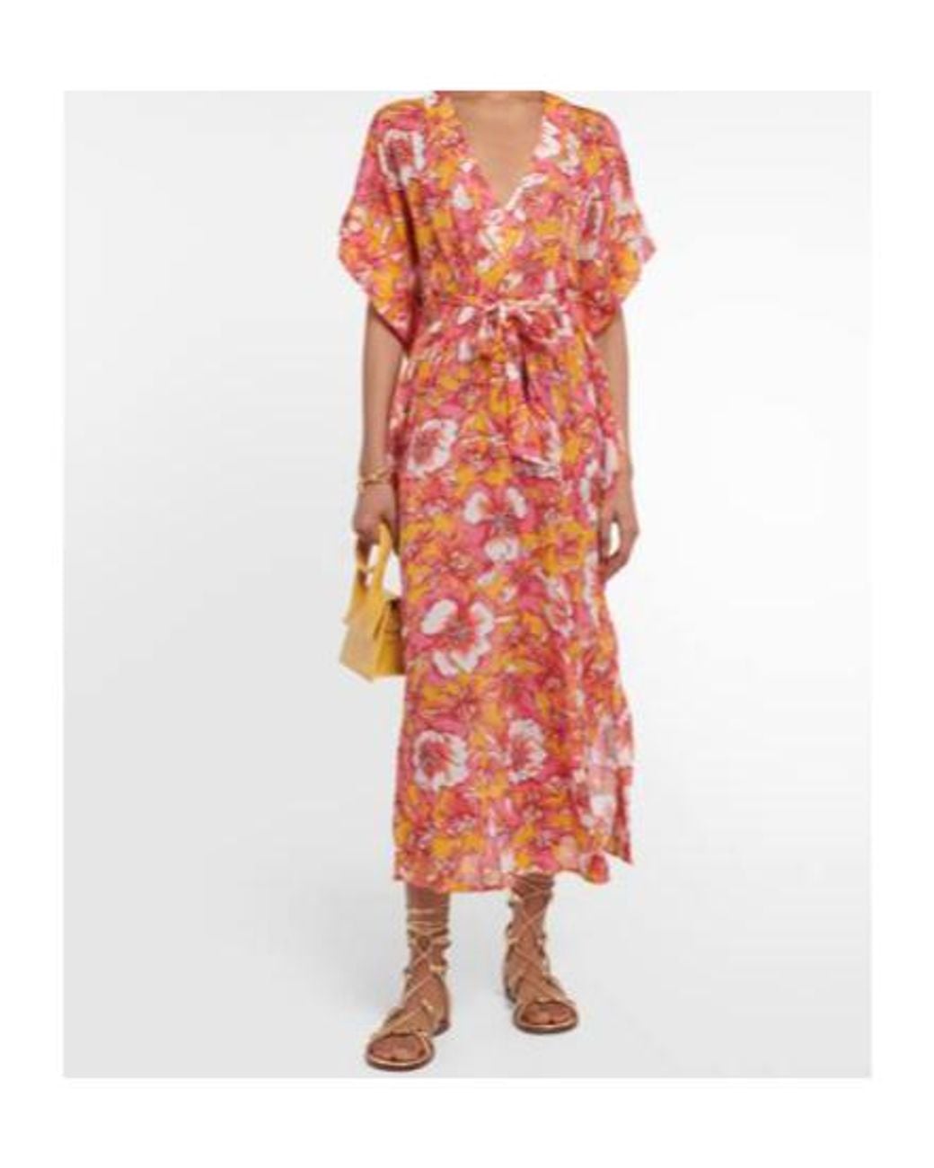 Poupette Red Andrea Floral Kaftan