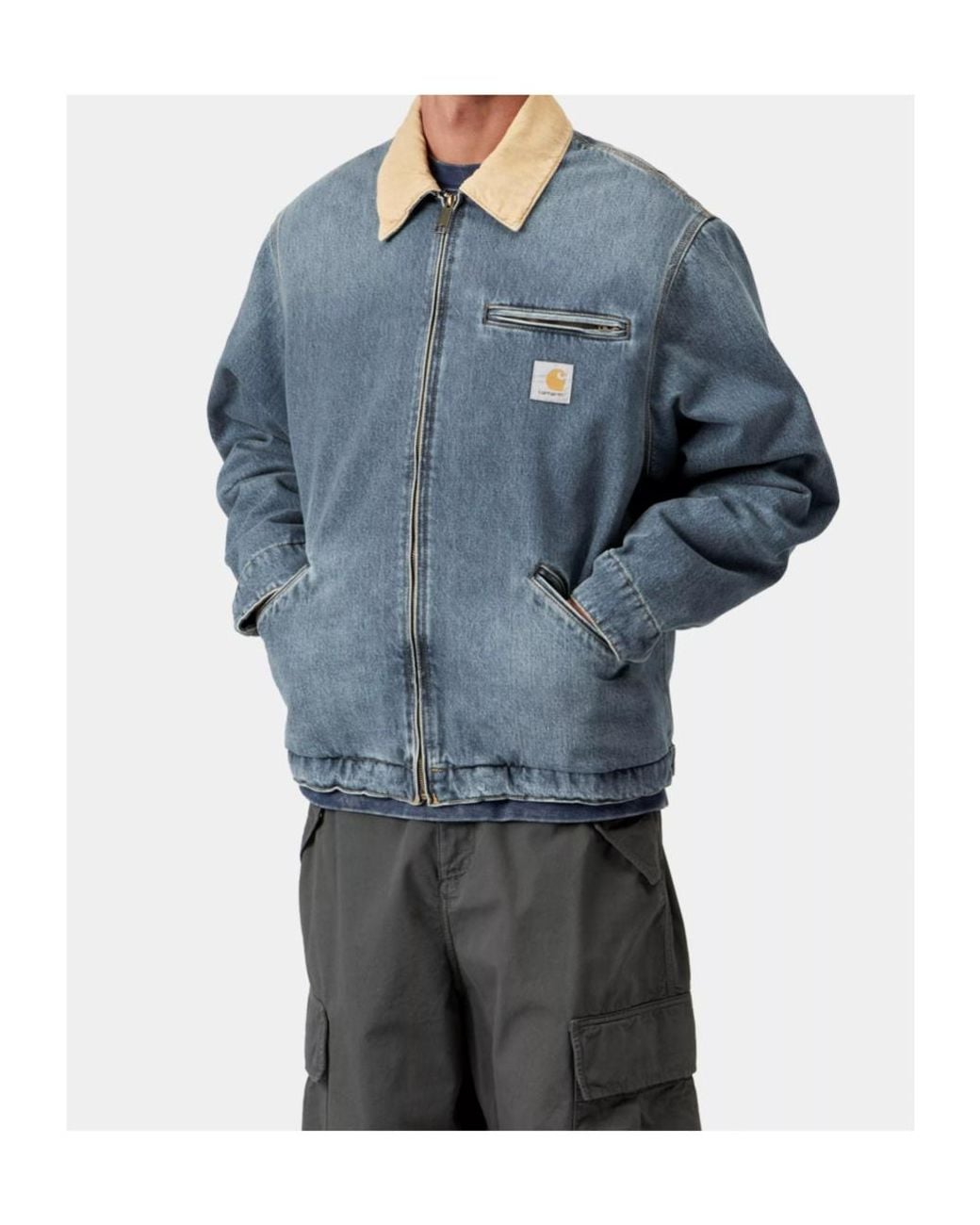Carhartt Blue Detroit Cord-Collar Denim Jacket for men