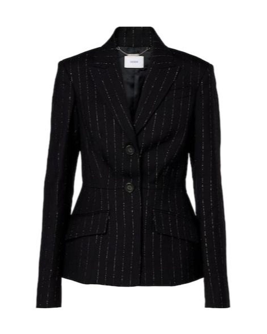 Erdem Black Pinstripe Wool Blazer