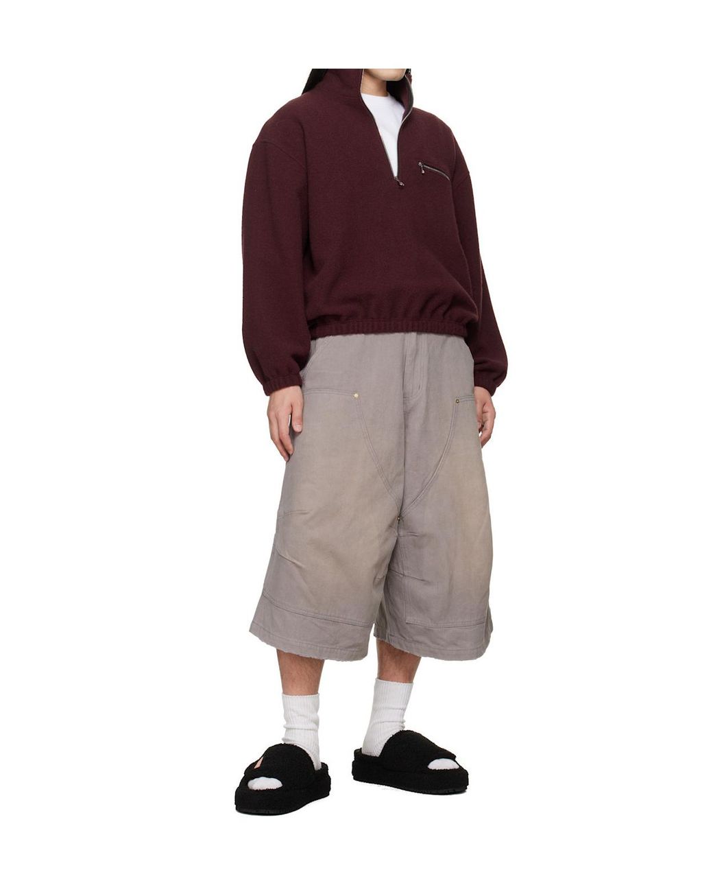 PDF CHANNEL Black Fuzzy Sandals for men