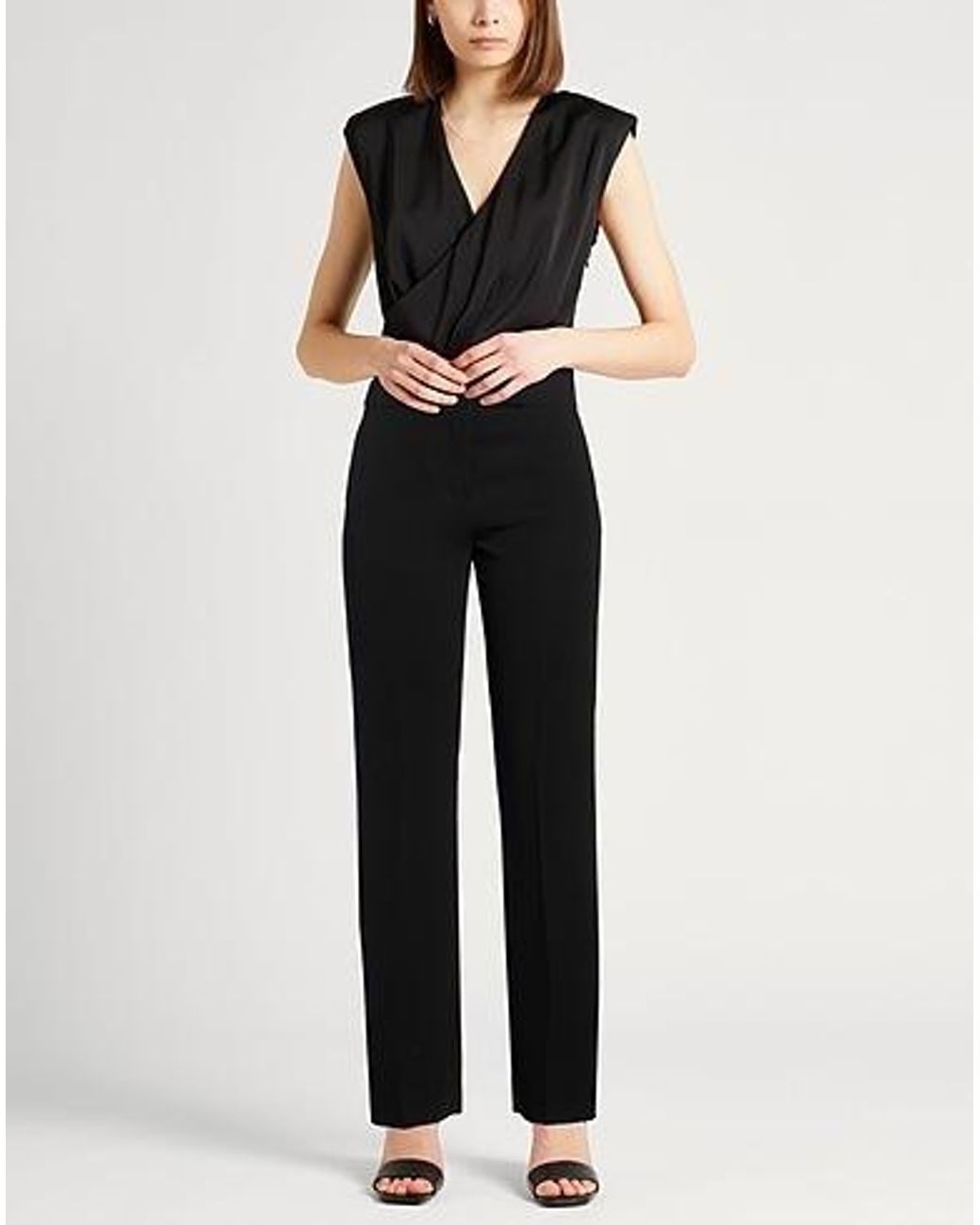 Max Mara Black Solid-Colored Straight-Leg Pants