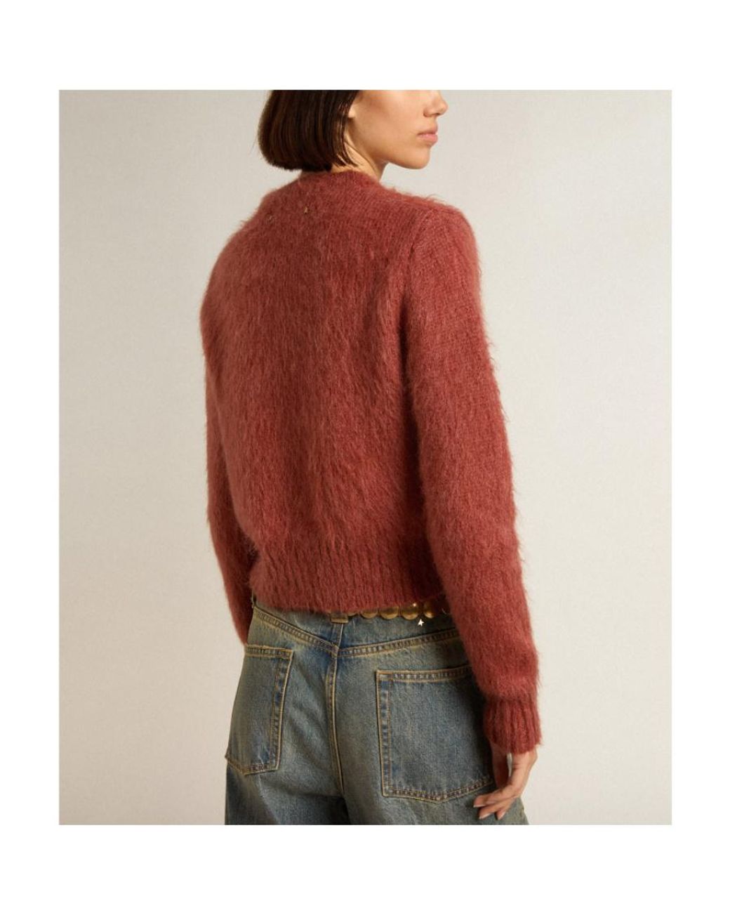 Golden Goose Deluxe Brand Red Crewneck Long-Sleeved Jumper