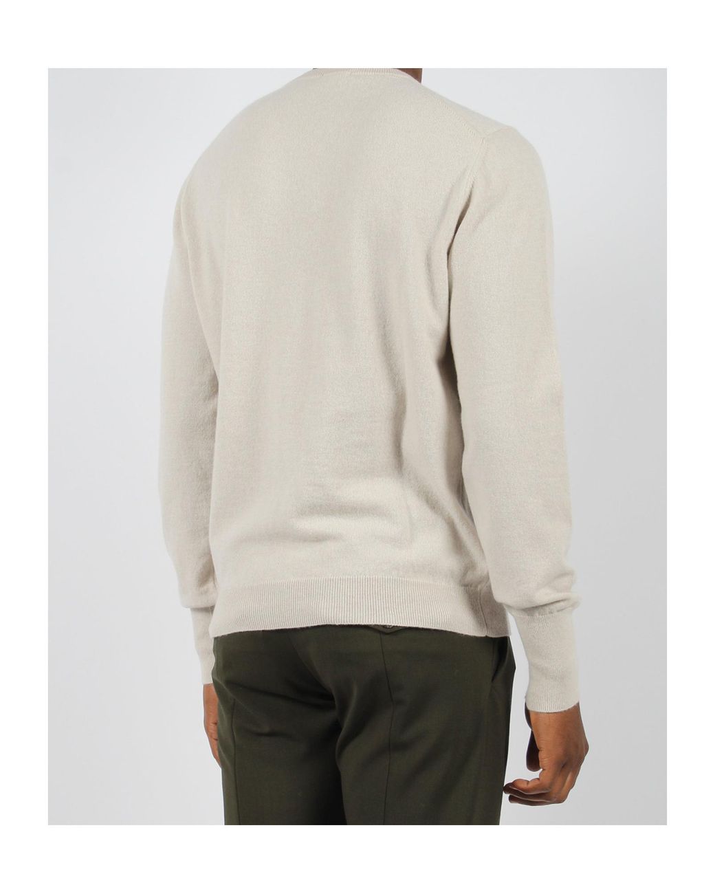 Drumohr White Crew-Neck Knitted Sweater for men