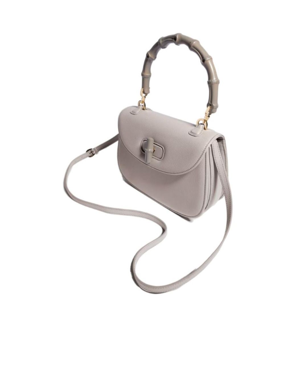 Gucci Gray Bamboo 1947 Small Bag