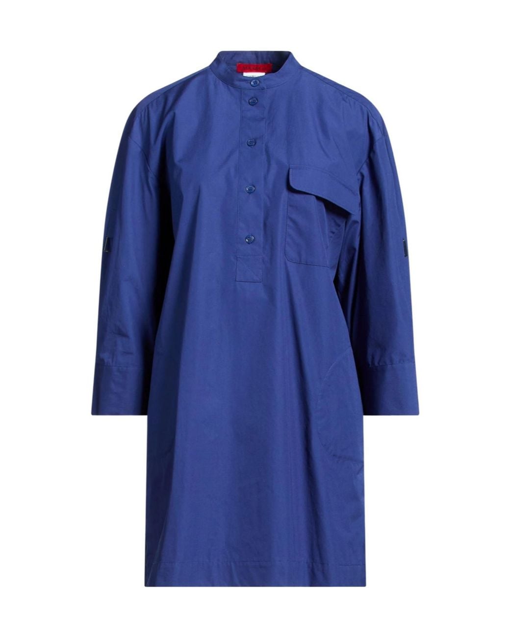 MAX&Co. Stand Collar Utility Shirt Dress in Blue | Lyst