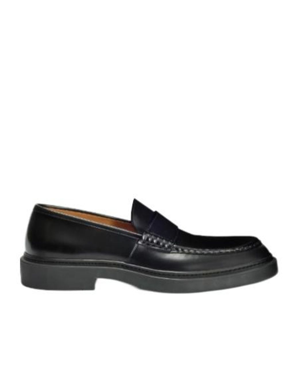 Jil Sander Black Slip-On Penny Loafers for men