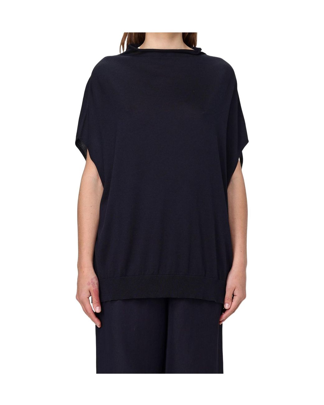 Fabiana Filippi Blue Roll-Neck Knitted Top