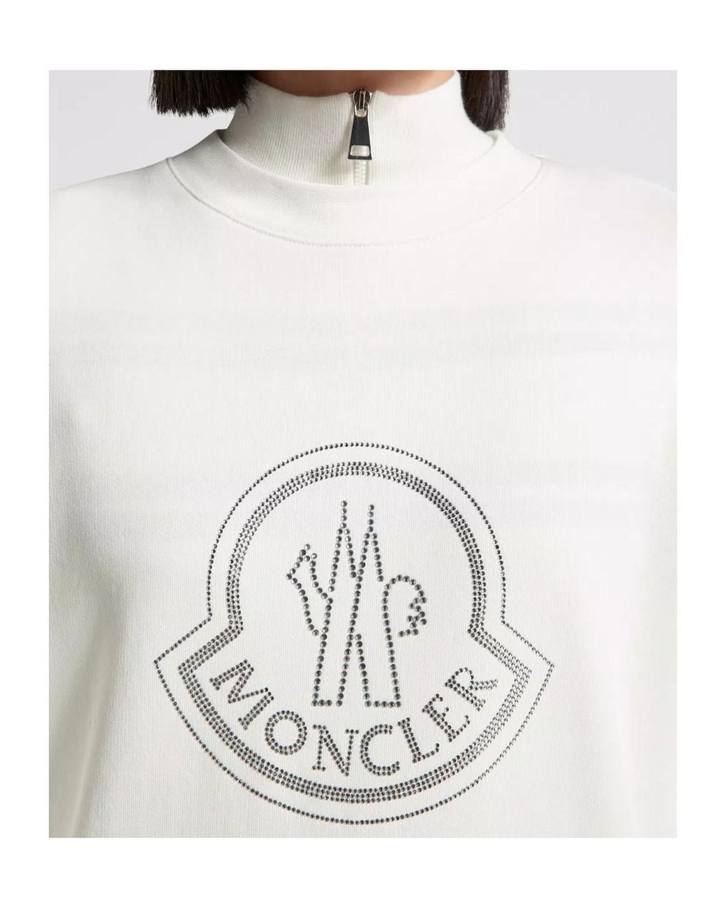 Moncler White Embellished Logo Crewneck Sweatshirt