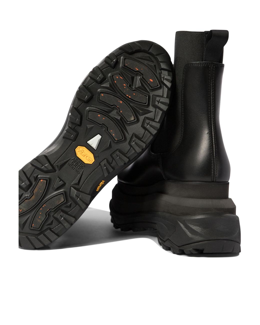 Sacai Black Chelsea Leather Ankle Boots