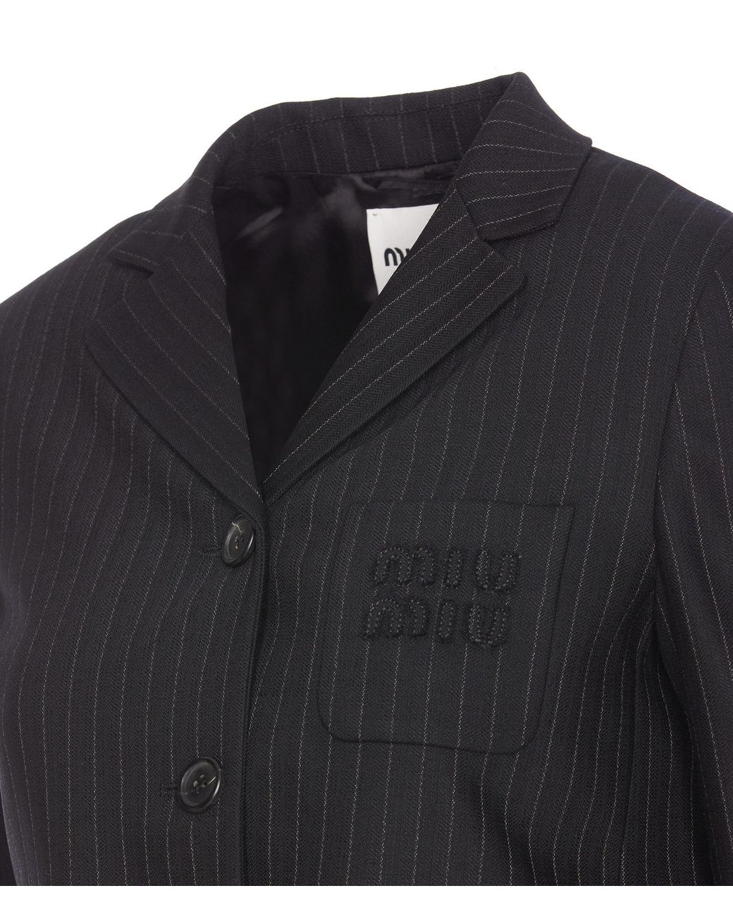 Miu Miu Black Pinstriped Jacket