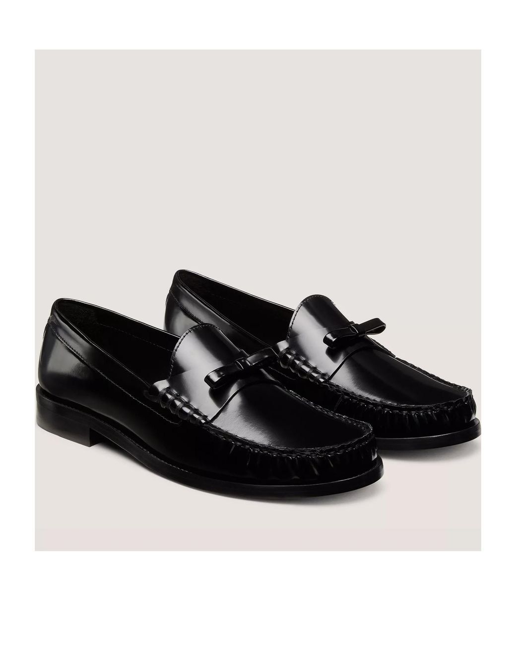 Stuart Weitzman Black Round Head Loafer Shoes