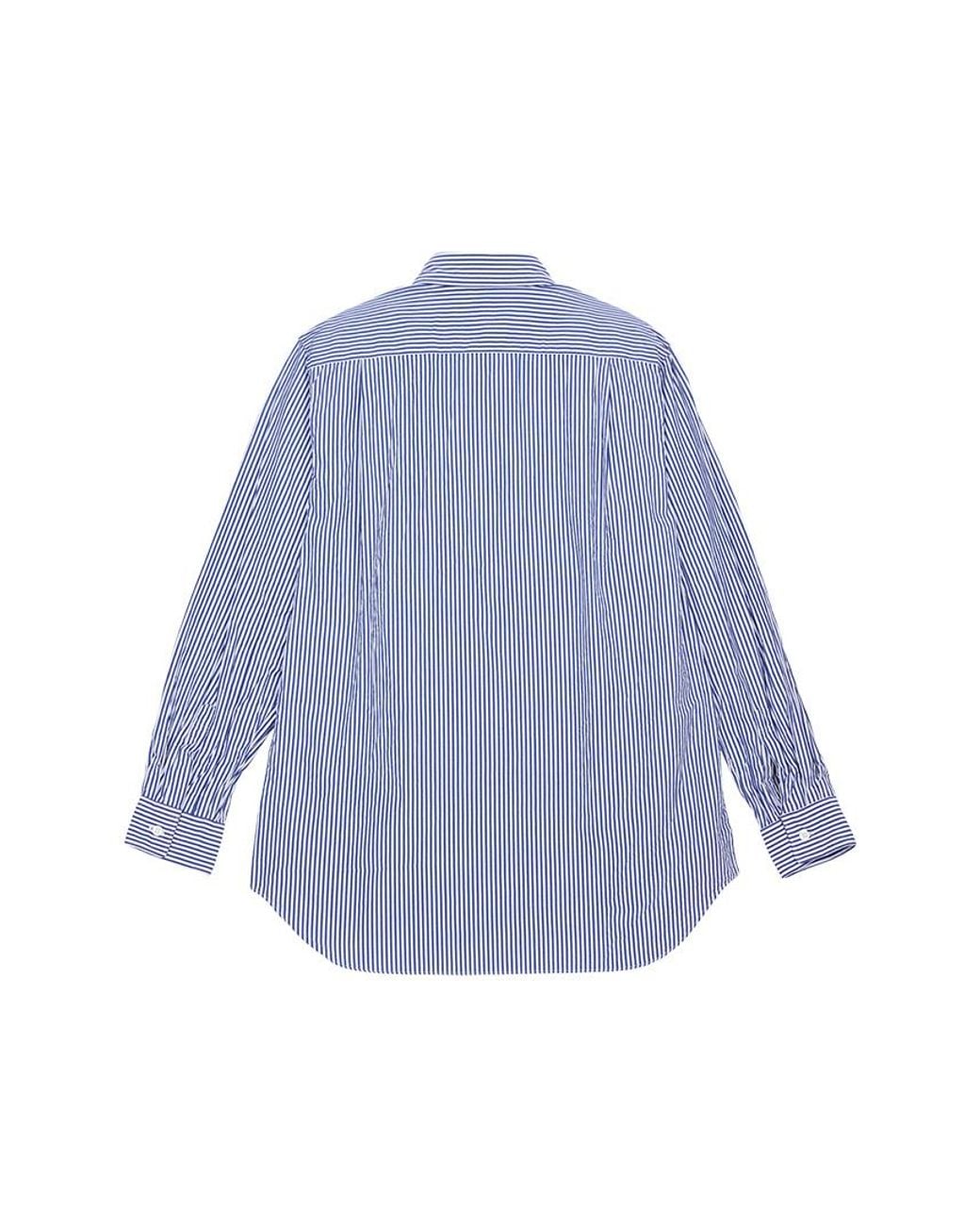 COMME DES GARÇONS PLAY Blue Lapel Long Sleeve Shirt for men