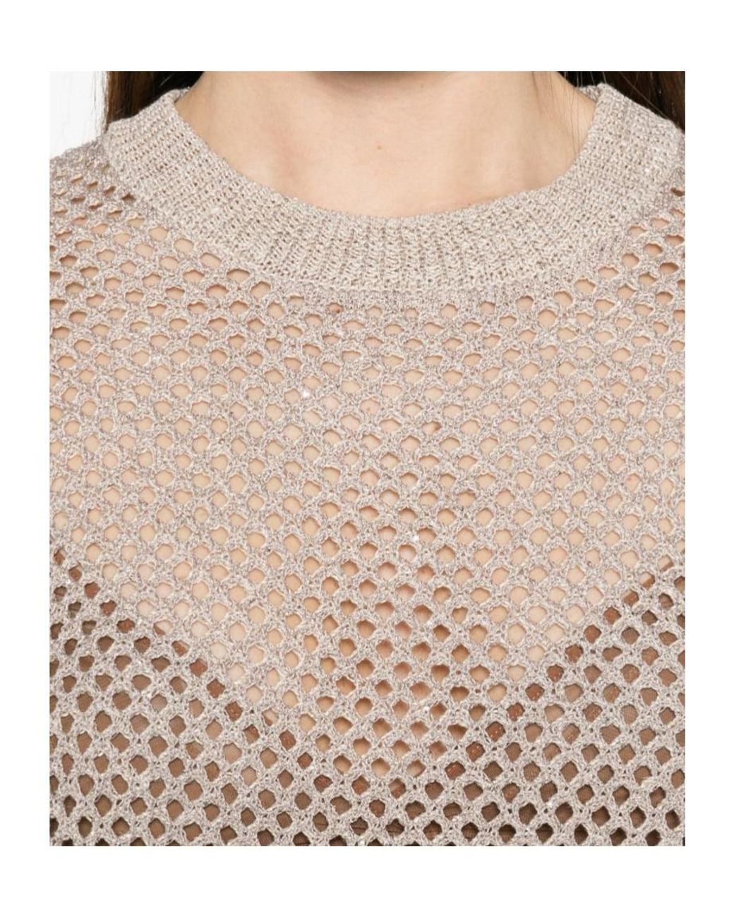 Peserico Natural Open-Knit Jumper