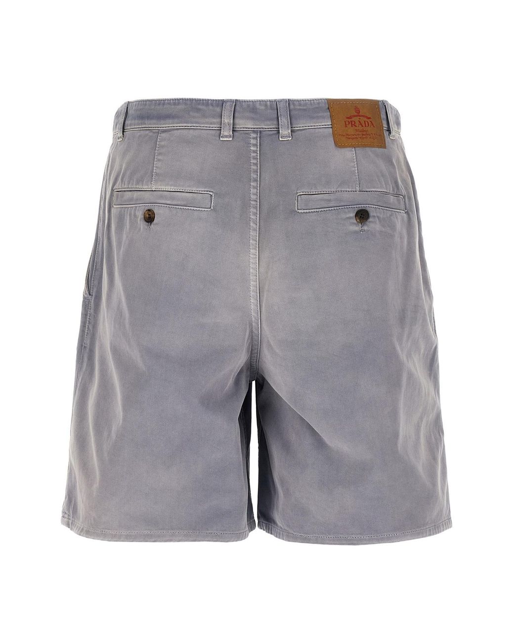 Prada Gray Gabardine Bermuda Shorts for men