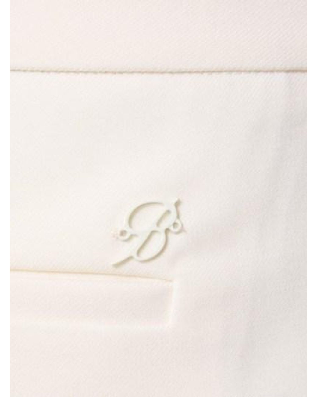 Blumarine White Logo Details Casual Pants