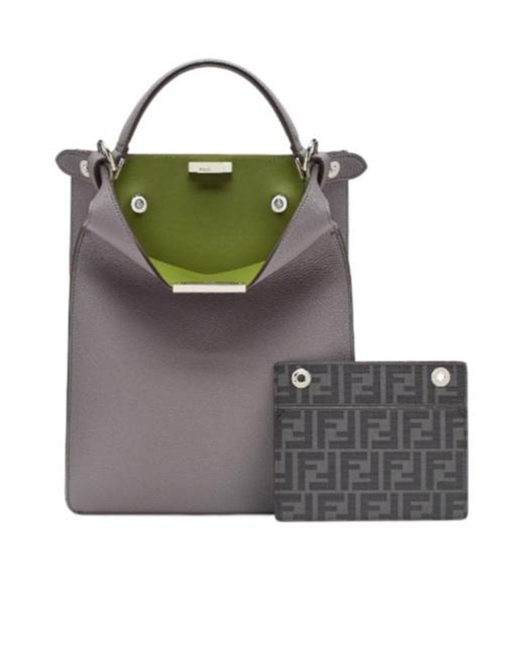 Fendi Gray Peekaboo X-Lite Small Tote Bag for men