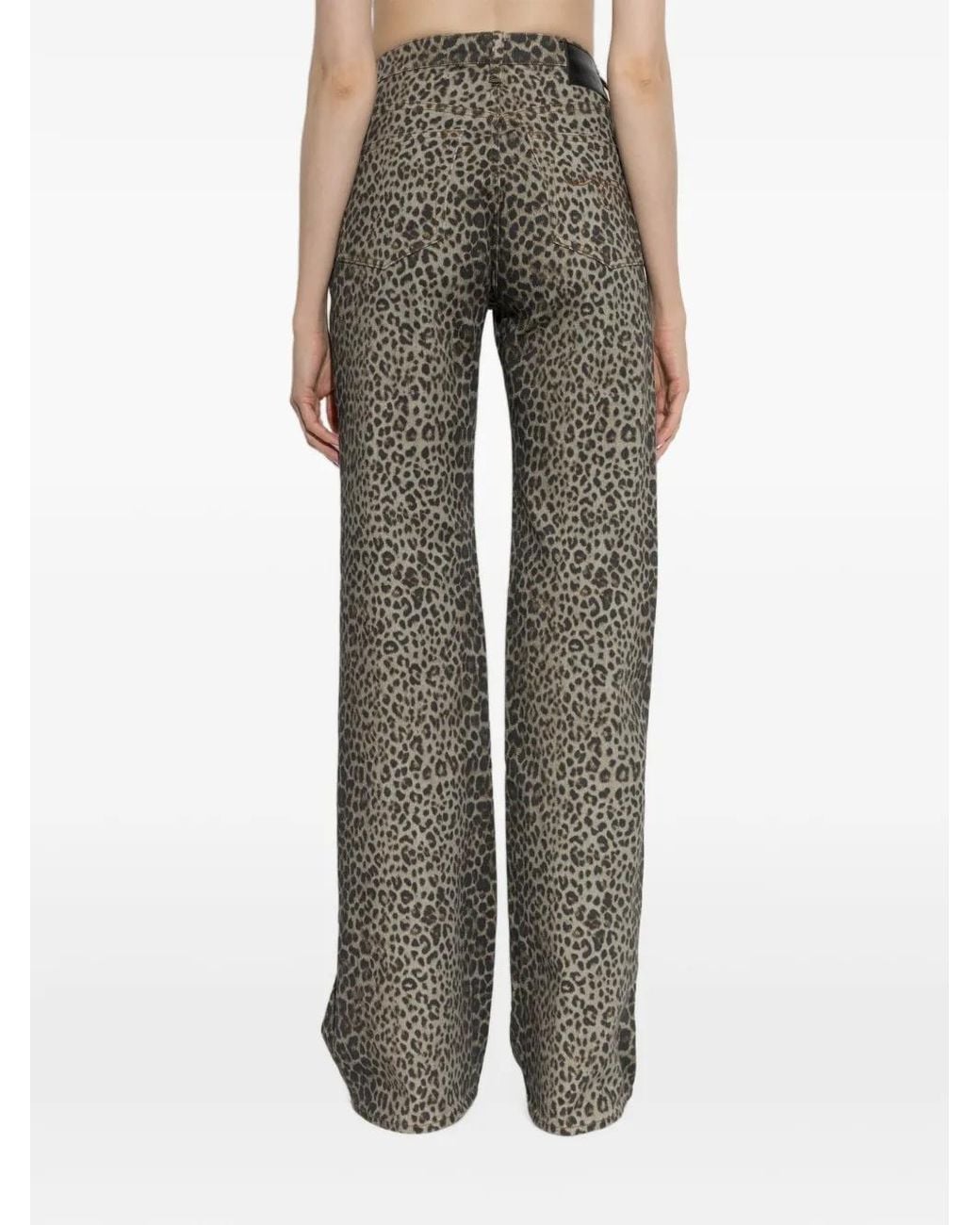 R13 Gray Leopard-Print Jane Jeans