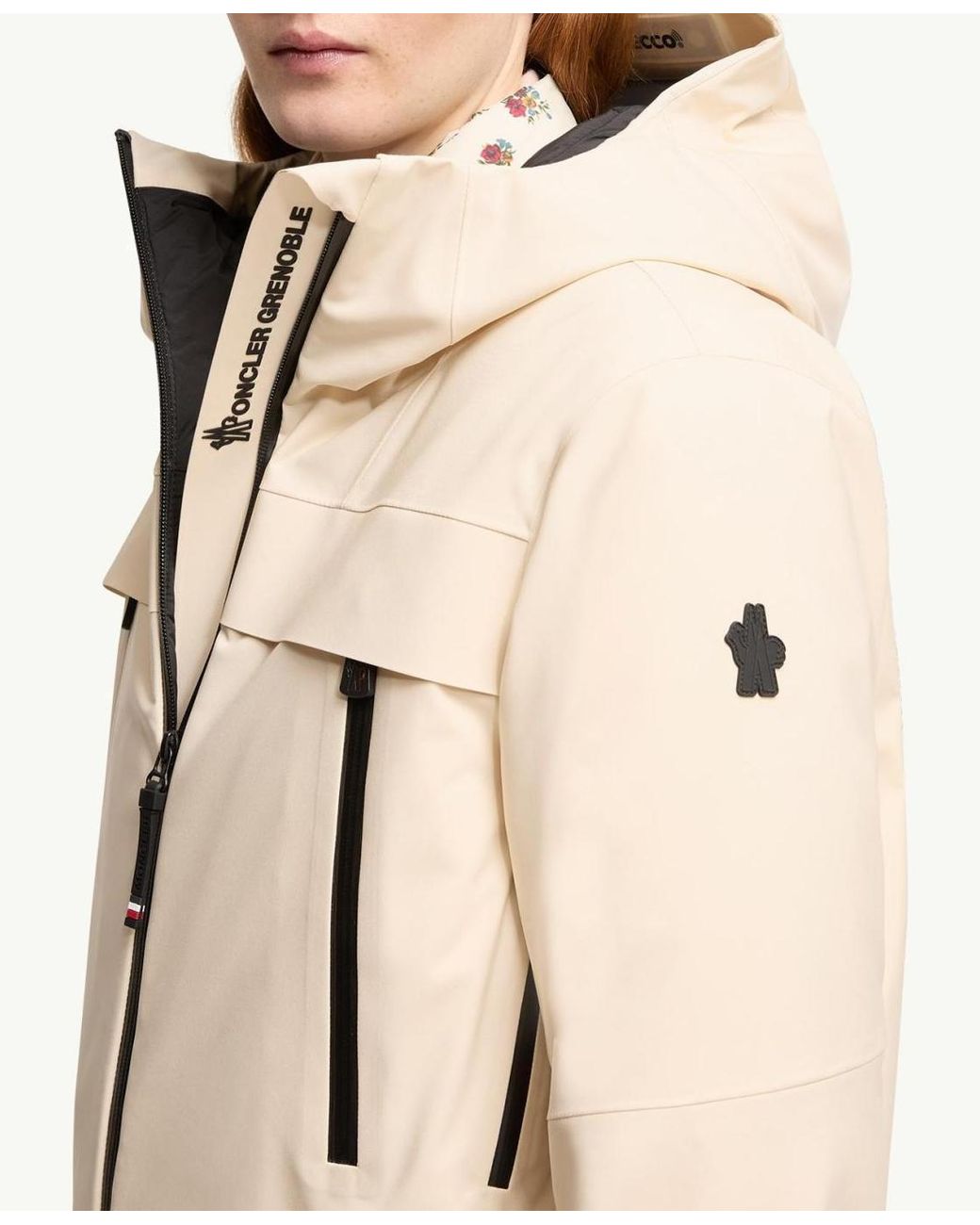 Moncler Natural Chanavey Hooded Ski Jacket