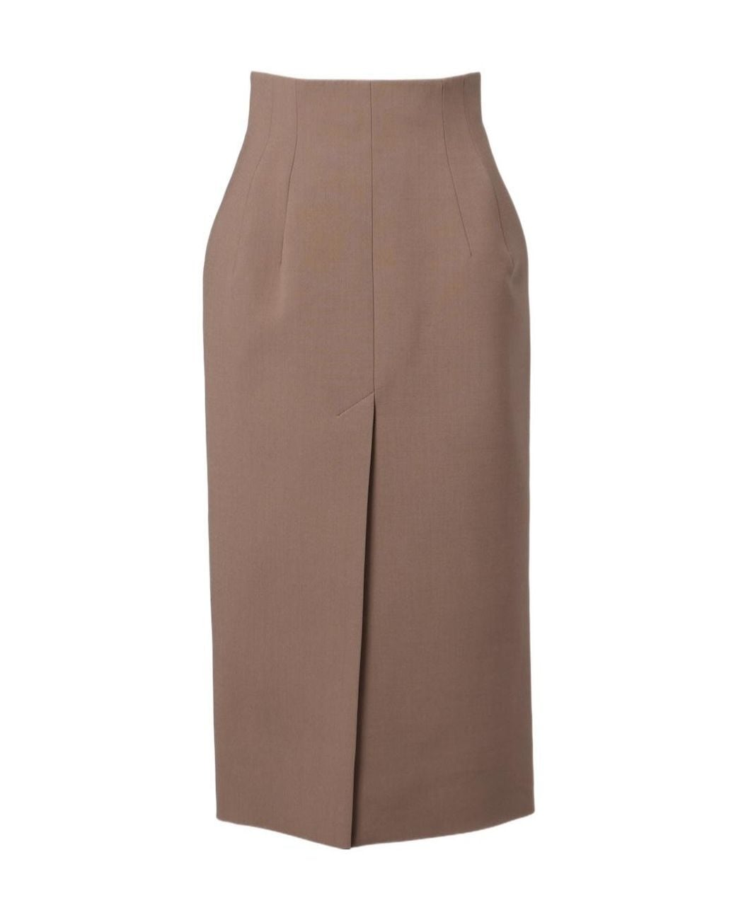 Mugler Brown High-Rise Pencil Skirt